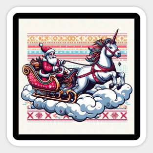 Santa Riding A Unicorn Sticker